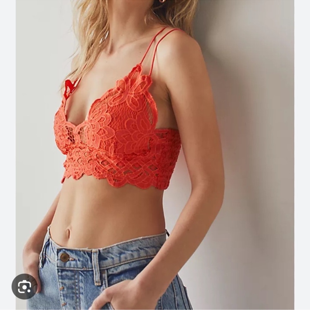 NWT FREE PEOPLE ADELLA BRALETTE in Tomato size XS